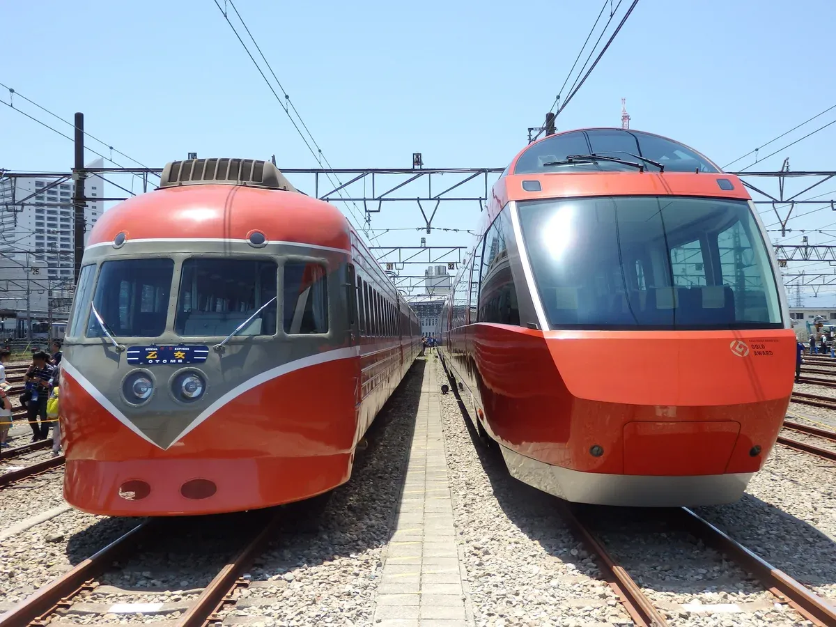 Odakyu Romancecar trains used for a day trip from Tokyo to Hakone