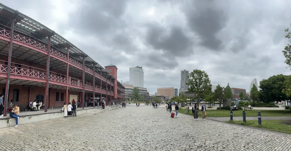 Red Brick Warehouse and plaza in Yokohama on a day trip from Tokyo